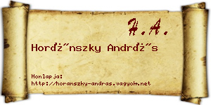 Horánszky András névjegykártya
